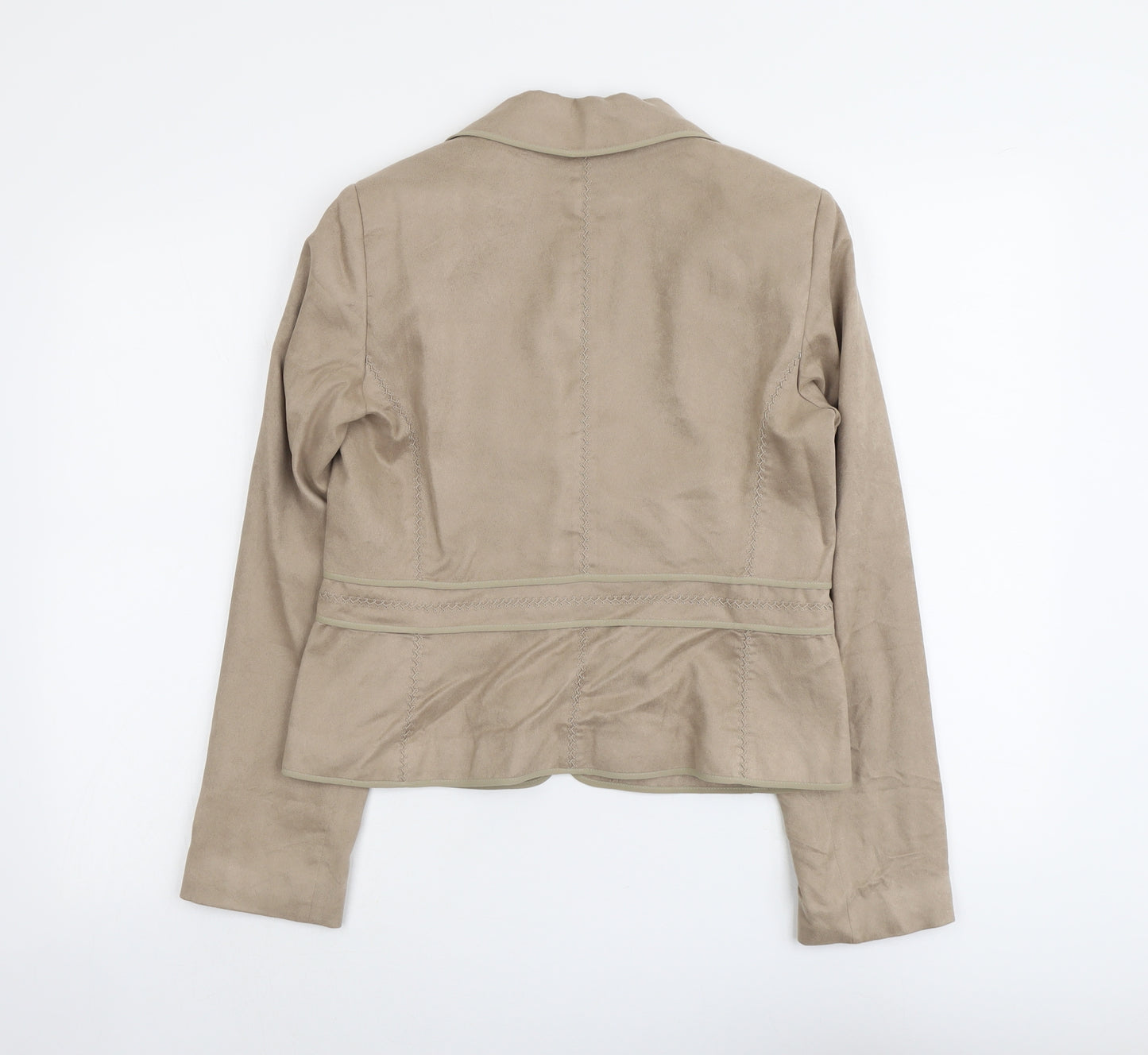 Marks and Spencer Womens Beige Polyester Jacket Blazer Size 12