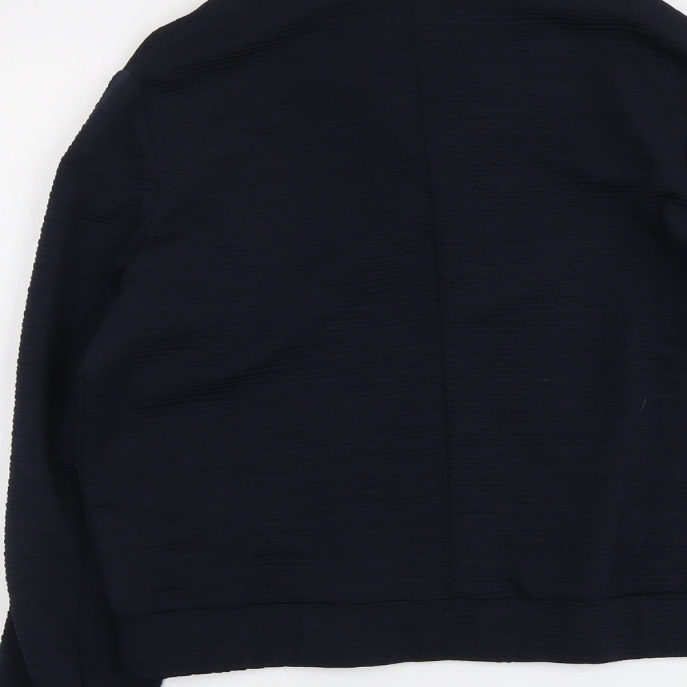 Marks and Spencer Womens Blue Bomber Jacket Jacket Size 10 Snap