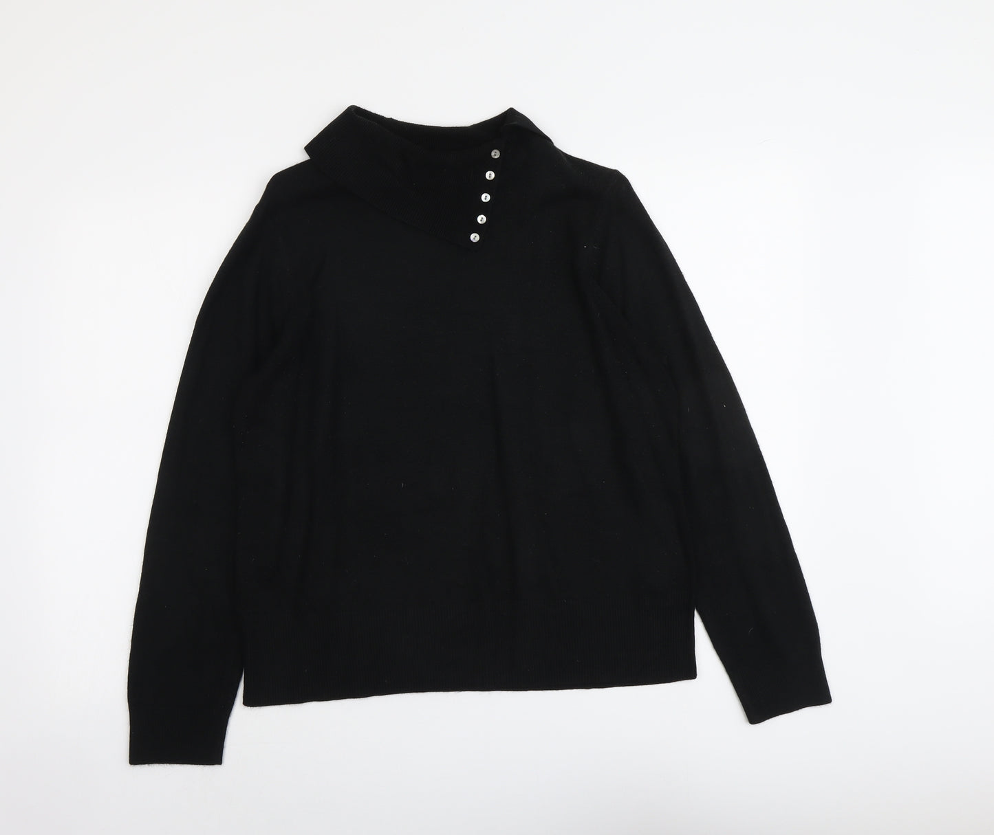 Berkertex Womens Black Round Neck Acrylic Pullover Jumper Size 18