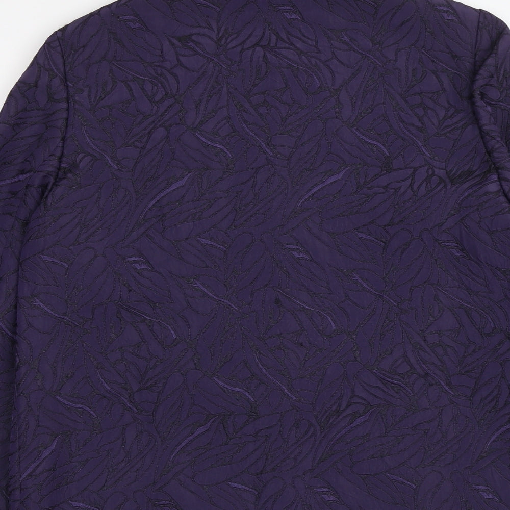 Eastex Womens Purple Geometric Polyester Jacket Blazer Size 12