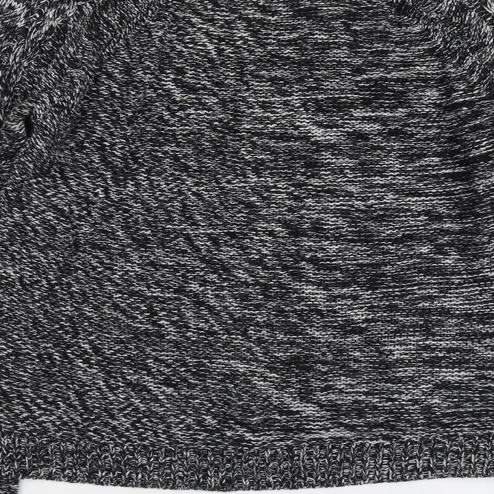 Select Womens Black Round Neck Geometric Acrylic Pullover Jumper Size 12