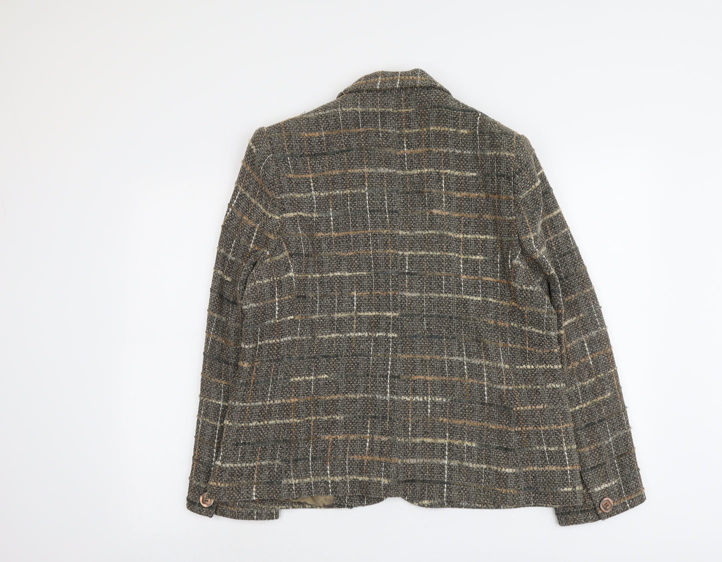 Gianfranco Corneli Womens Grey Geometric Viscose Jacket Blazer Size 16