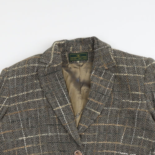Gianfranco Corneli Womens Grey Geometric Viscose Jacket Blazer Size 16