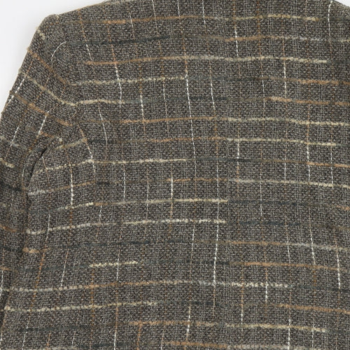 Gianfranco Corneli Womens Grey Geometric Viscose Jacket Blazer Size 16