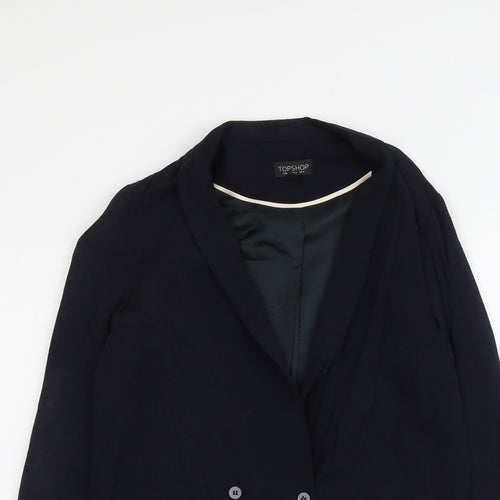 Topshop Womens Blue Viscose Jacket Suit Jacket Size 6