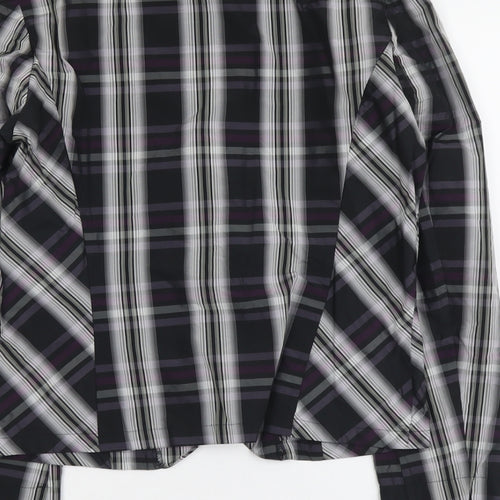 KS.Selection Womens Black Plaid Polyester Jacket Blazer Size 10