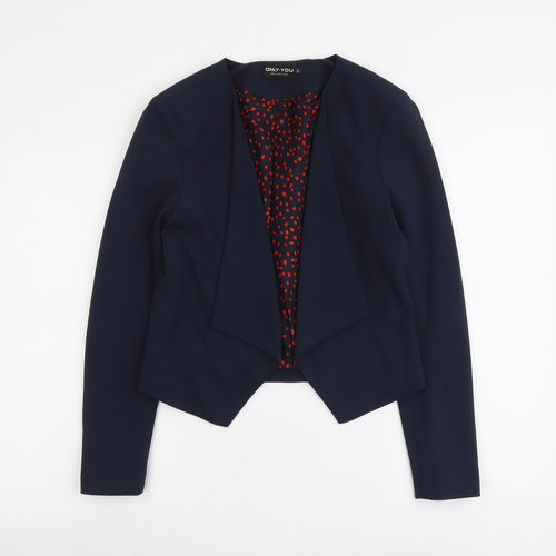 Only You Womens Blue Polyester Jacket Blazer Size 6