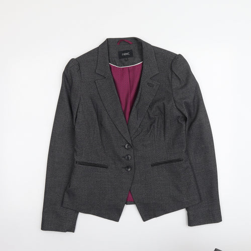 NEXT Womens Grey Polyester Jacket Suit Jacket Size 12