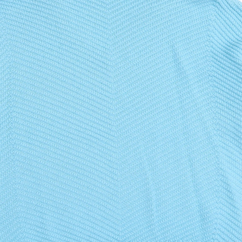 Bonmarché Womens Blue V-Neck Acrylic Pullover Jumper Size M