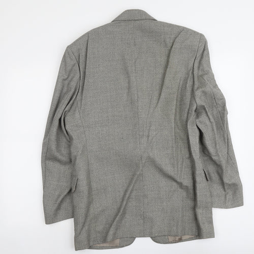 James Barry Mens Grey Geometric Wool Jacket Suit Jacket Size M Regular