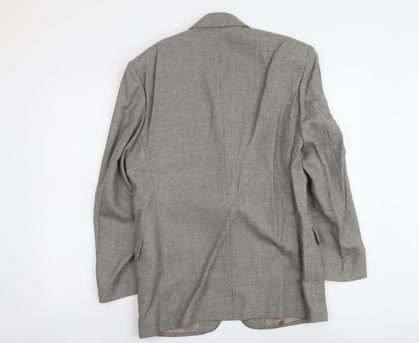 James Barry Mens Grey Geometric Wool Jacket Suit Jacket Size M Regular
