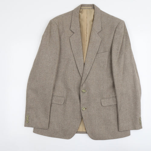 Falconry Mens Beige Wool Jacket Suit Jacket Size M Regular