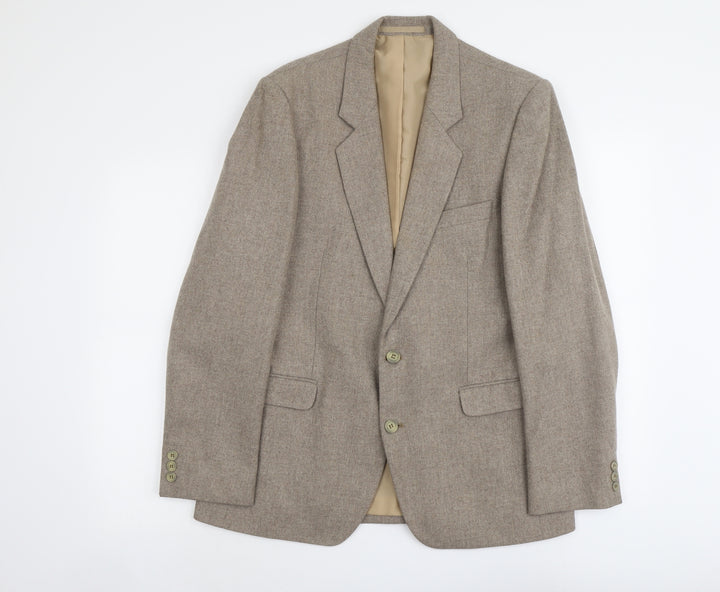 Falconry Mens Beige Wool Jacket Suit Jacket Size M Regular