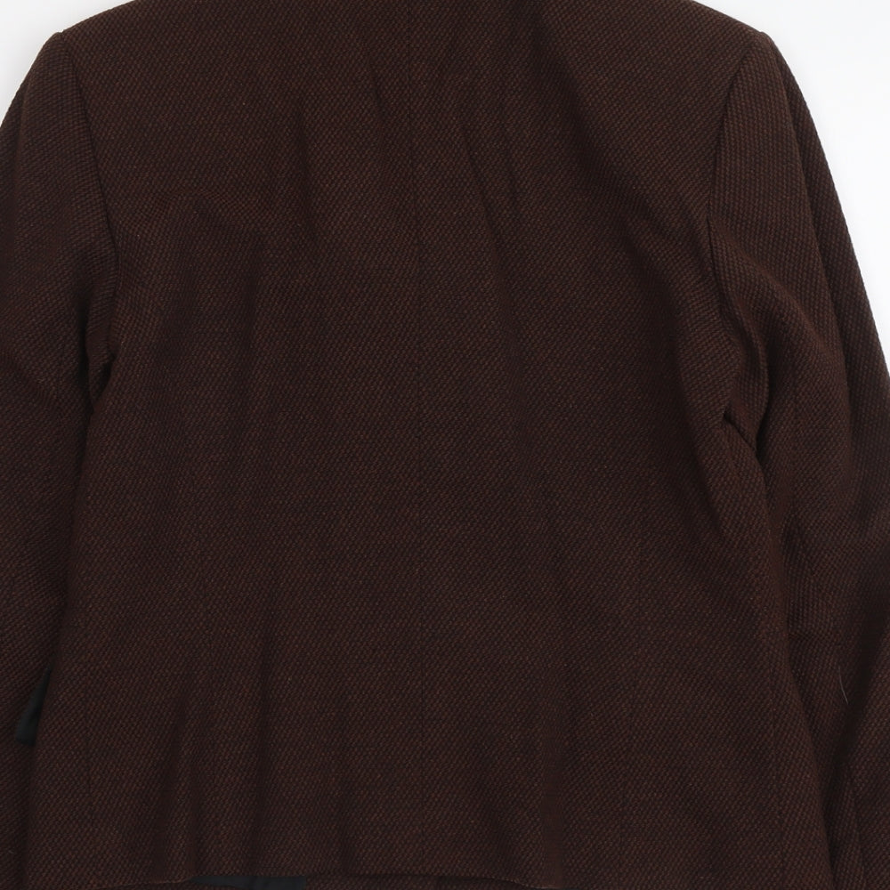 Olsen Womens Brown Jacket Blazer Size 14 Button