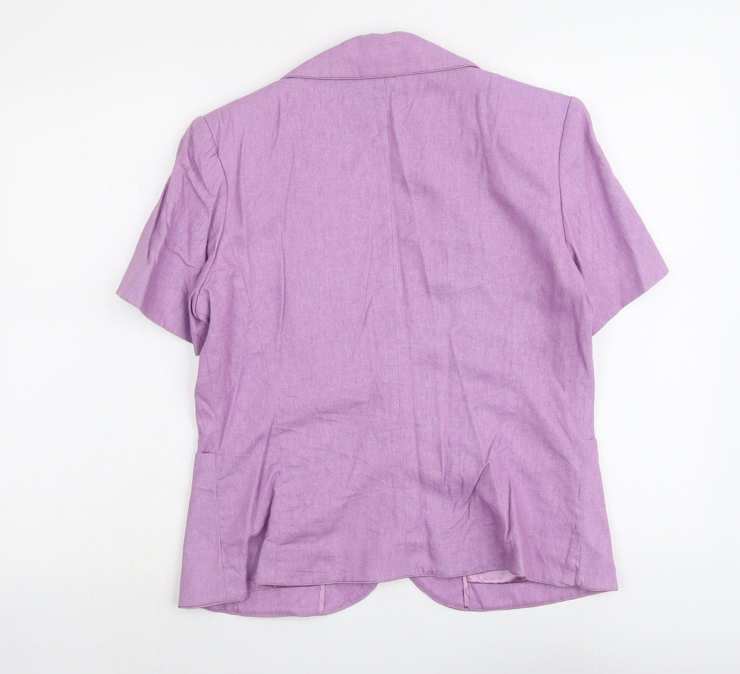 Anna Rose Womens Purple Linen Jacket Blazer Size 12