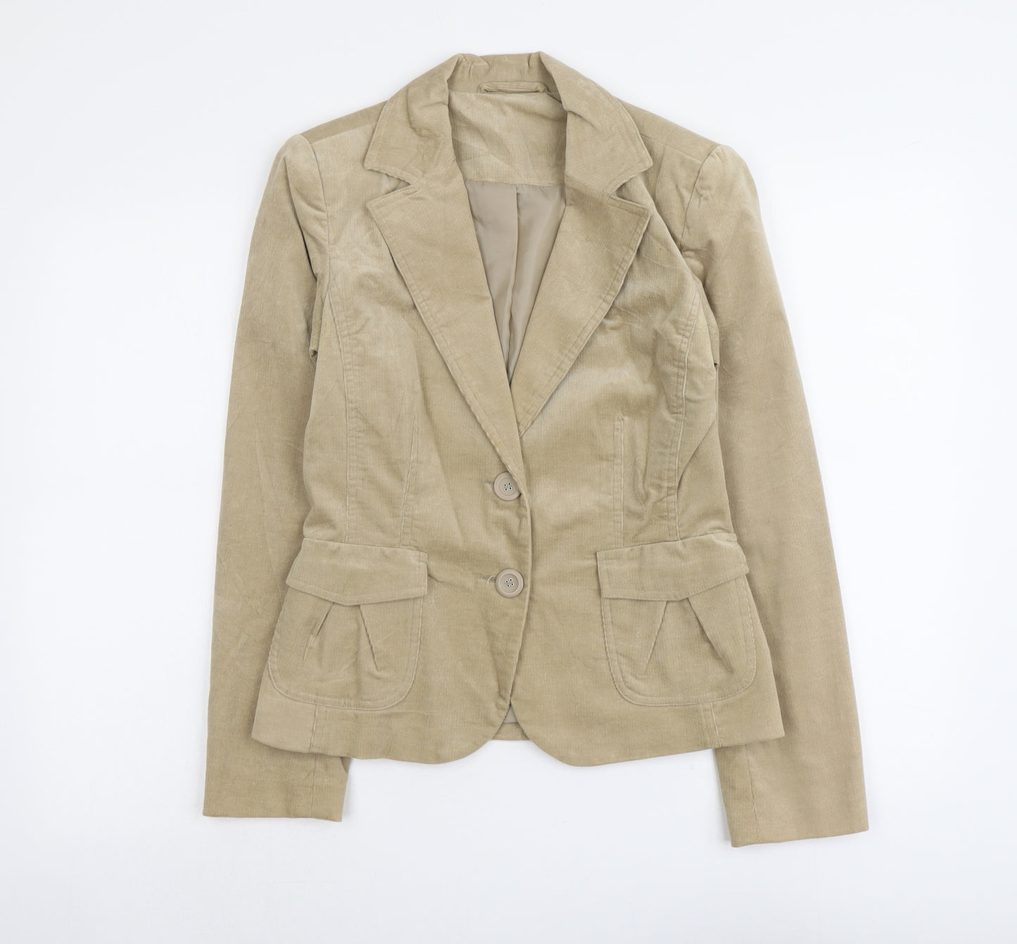 New Look Womens Beige Jacket Size 10 Button