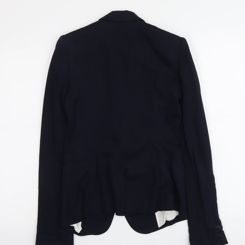 Zara Womens Blue Cotton Jacket Suit Jacket Size XS