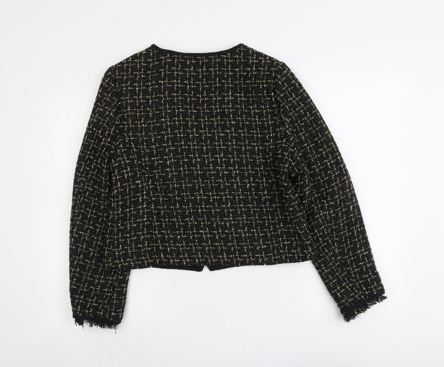 Per Una Womens Black Geometric Jacket Size 12 Zip