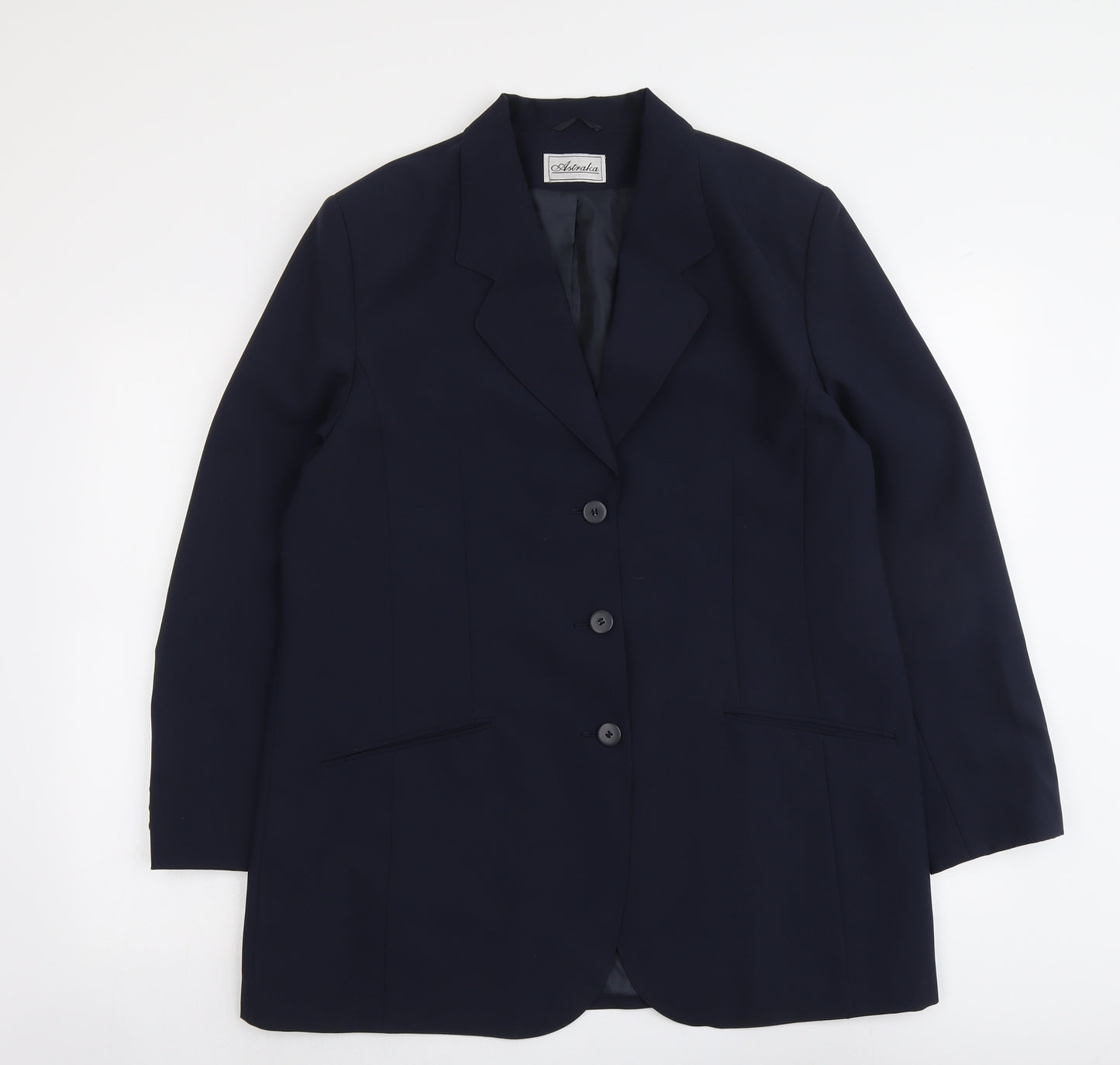 Astraka Womens Blue Polyester Jacket Blazer Size 18