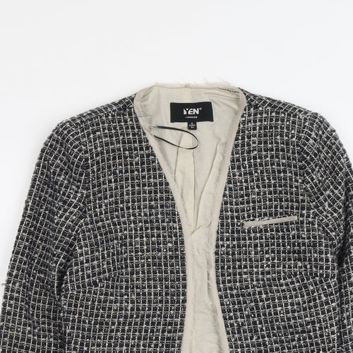 Yen Womens Blue Geometric Jacket Size 8