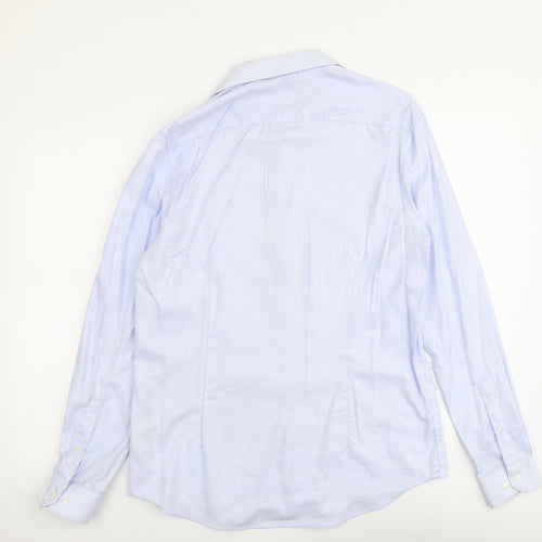 Burton Mens Blue Geometric Cotton Button-Up Size M Collared Button