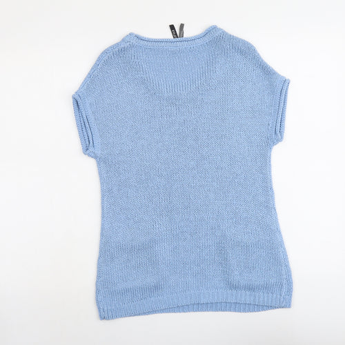 Intuition Womens Blue Round Neck Acrylic Pullover Jumper Size 8