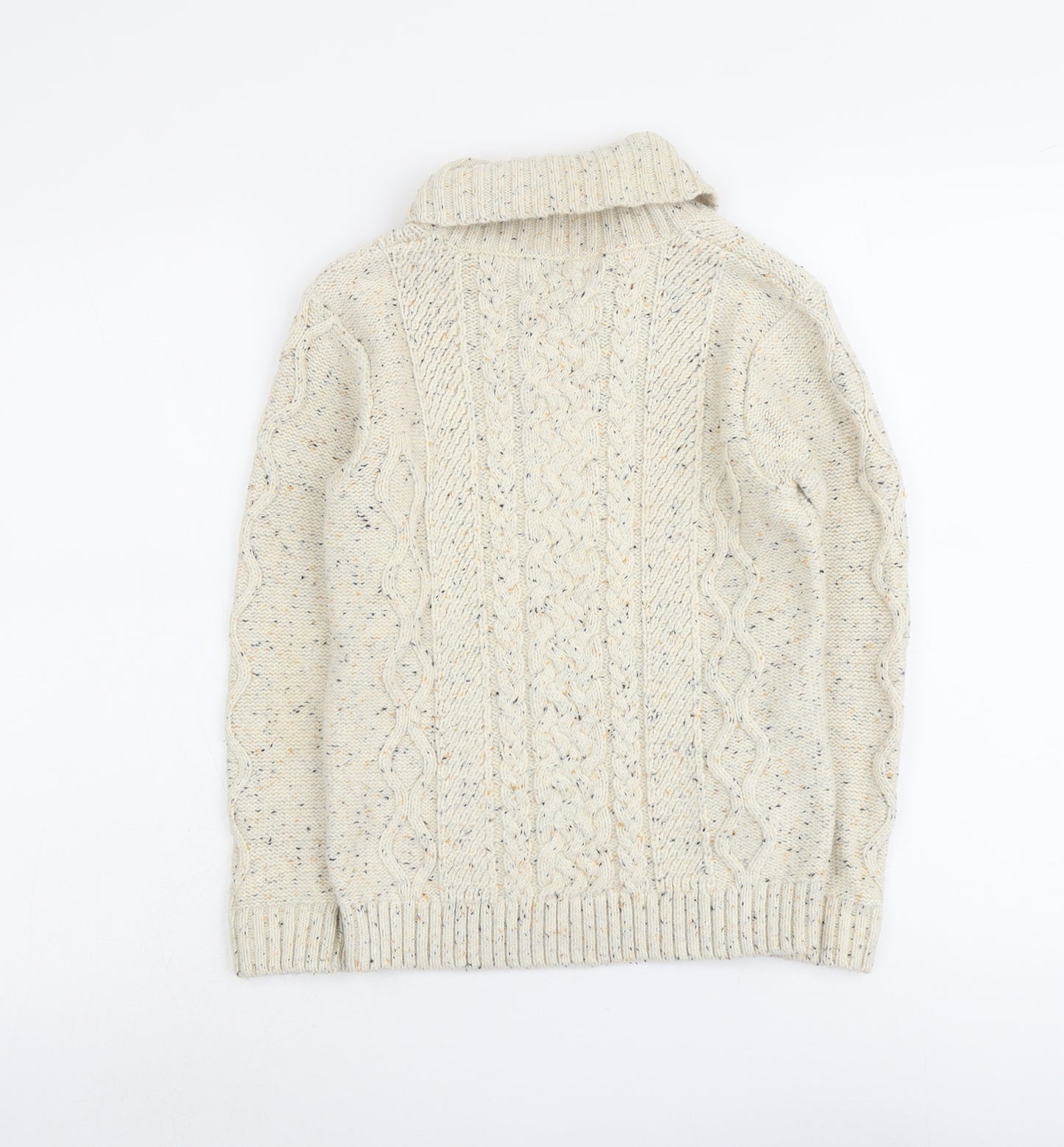 Lily&Dan Boys Beige Collared Cotton Pullover Jumper Size 7-8 Years Pullover