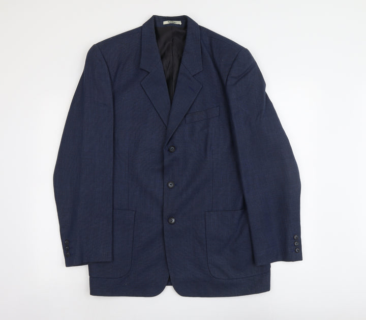 Part Two Mens Blue Polyester Jacket Suit Jacket Size L Regular
