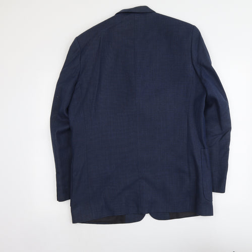 Part Two Mens Blue Polyester Jacket Suit Jacket Size L Regular