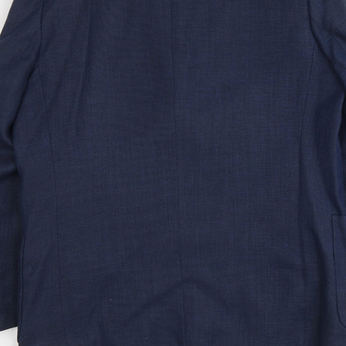 Part Two Mens Blue Polyester Jacket Suit Jacket Size L Regular