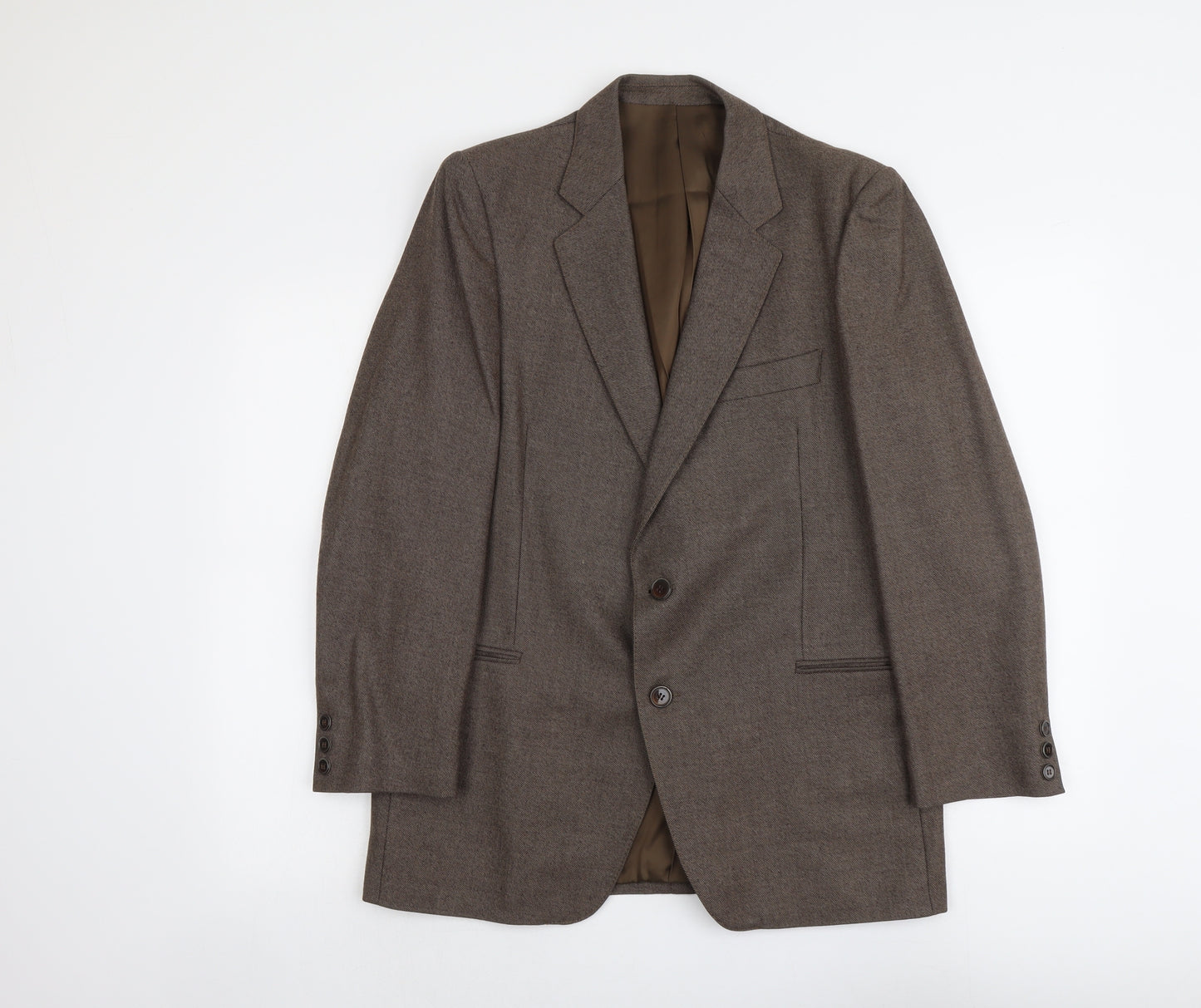 San Marco Mens Brown Geometric Polyester Jacket Blazer Size M Regular