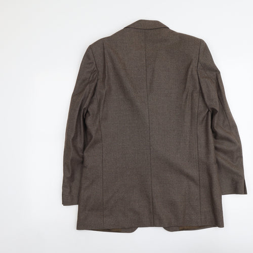 San Marco Mens Brown Geometric Polyester Jacket Blazer Size M Regular