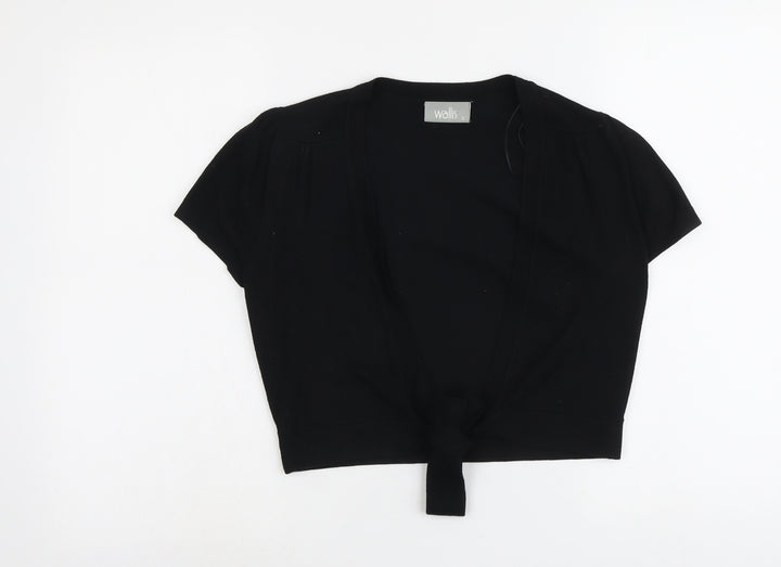 Wallis Womens Black V-Neck Viscose Cardigan Jumper Size S