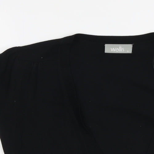 Wallis Womens Black V-Neck Viscose Cardigan Jumper Size S