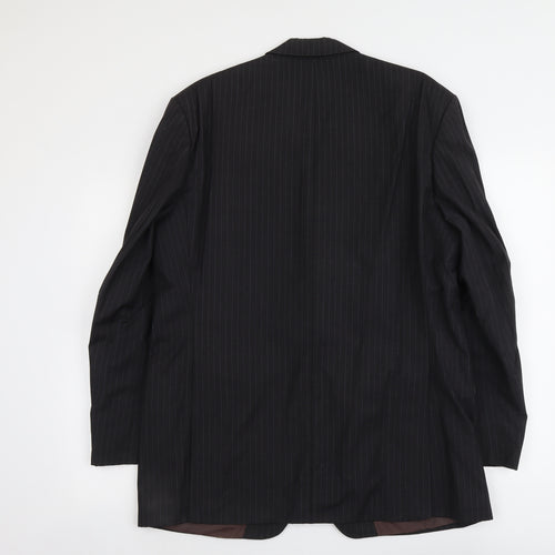 Reda Mens Blue Striped Wool Jacket Suit Jacket Size L Regular