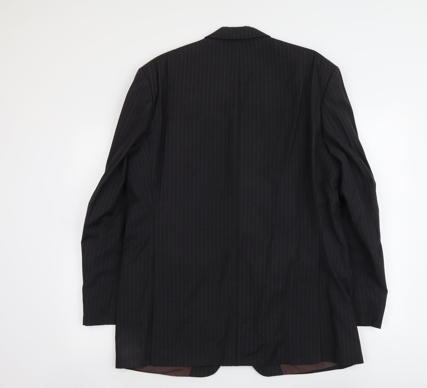 Reda Mens Blue Striped Wool Jacket Suit Jacket Size L Regular