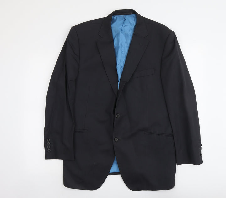Marks and Spencer Mens Black Wool Jacket Blazer Size M Regular