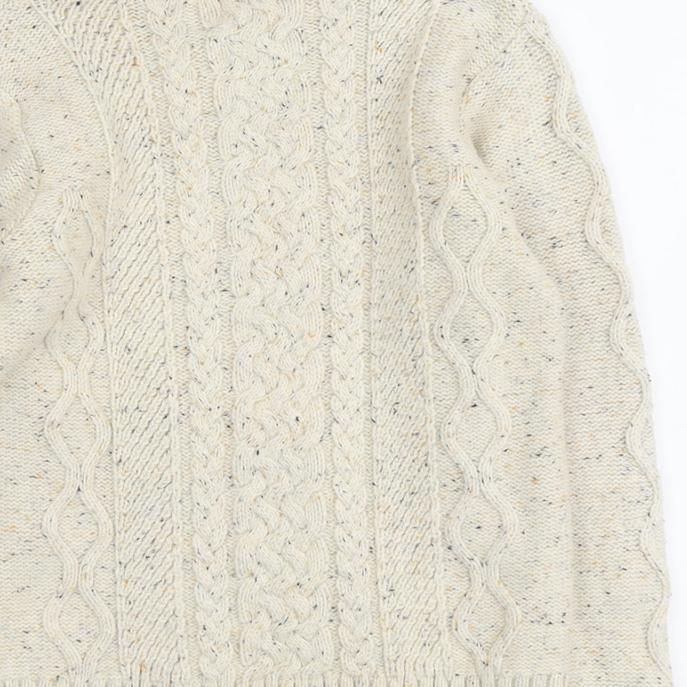 Lily & Dan Boys Beige Collared Cotton Pullover Jumper Size 7-8 Years Pullover