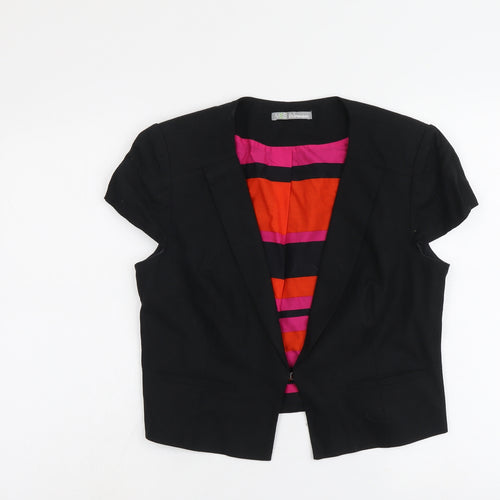 Marks and Spencer Womens Black Linen Jacket Blazer Size 12
