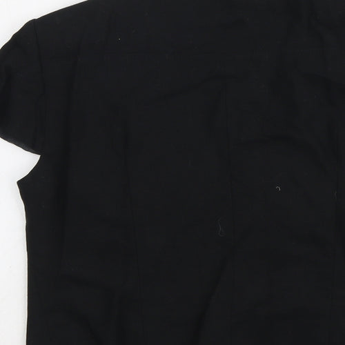 Marks and Spencer Womens Black Linen Jacket Blazer Size 12