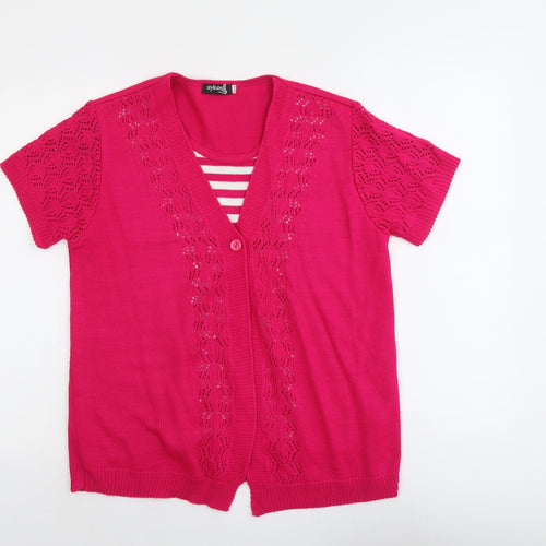 Stylisio Womens Pink Round Neck Acrylic Pullover Jumper Size S - Twin Set