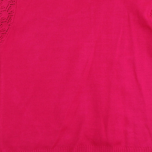 Stylisio Womens Pink Round Neck Acrylic Pullover Jumper Size S - Twin Set