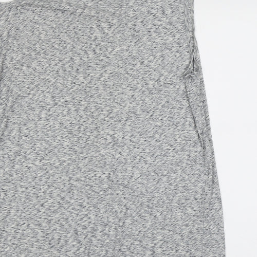 Topshop Womens Grey Geometric Cotton Basic Blouse Size 10 Round Neck
