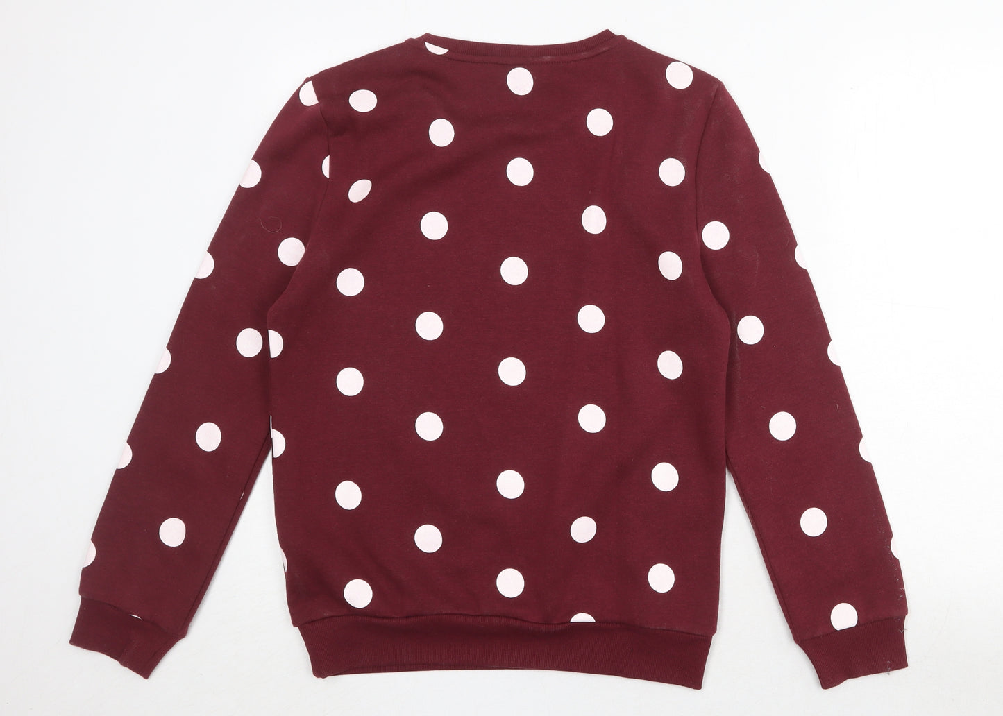 Disney Womens Red Polka Dot Polyester Pullover Sweatshirt Size 6 Pullover - Minnie Mouse Size 6-8