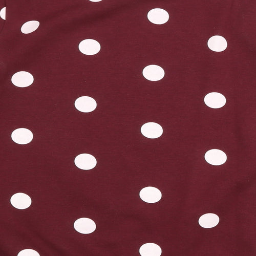 Disney Womens Red Polka Dot Polyester Pullover Sweatshirt Size 6 Pullover - Minnie Mouse Size 6-8