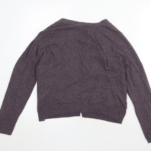Marks and Spencer Womens Purple V-Neck Nylon Cardigan Jumper Size 14
