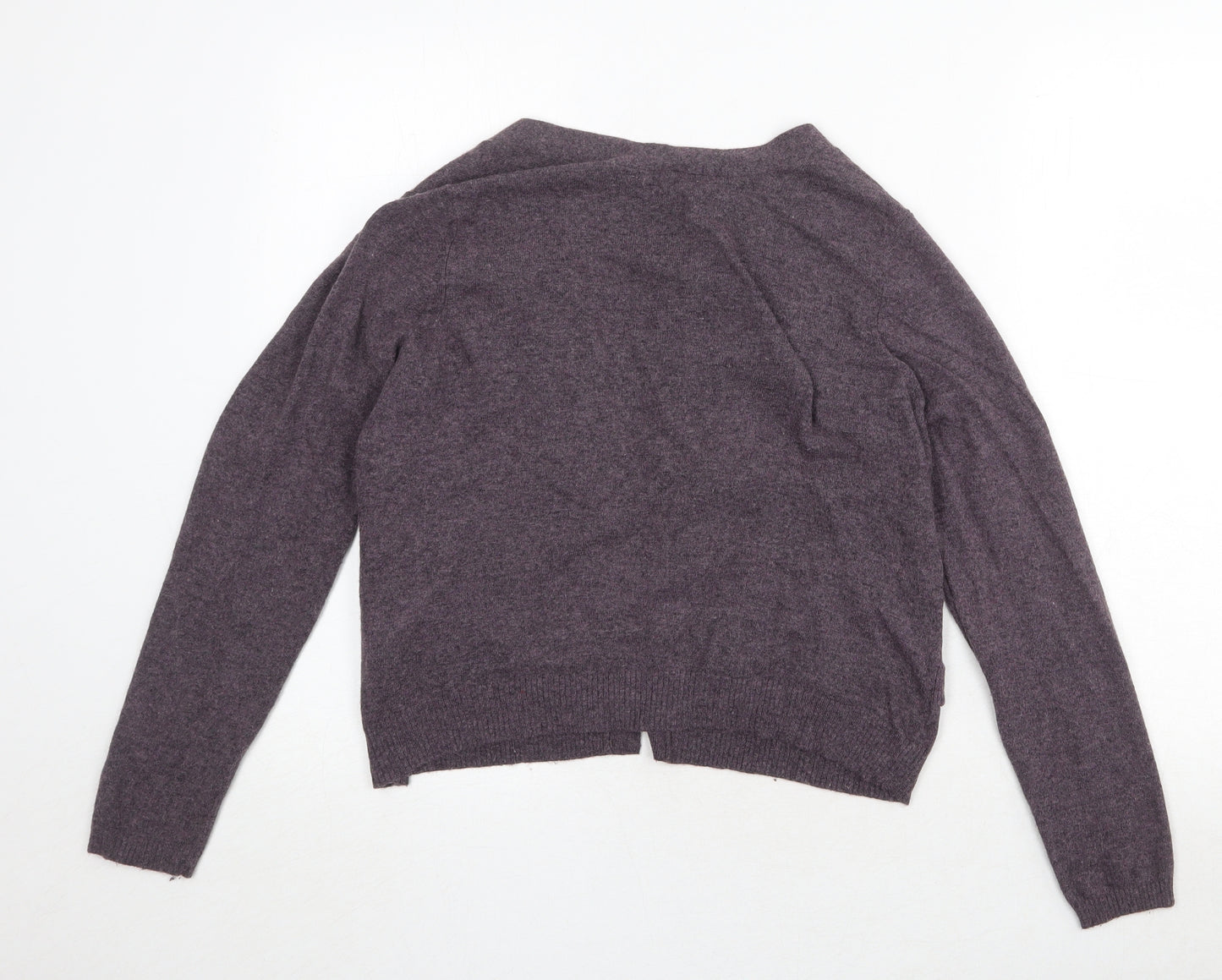Marks and Spencer Womens Purple V-Neck Nylon Cardigan Jumper Size 14