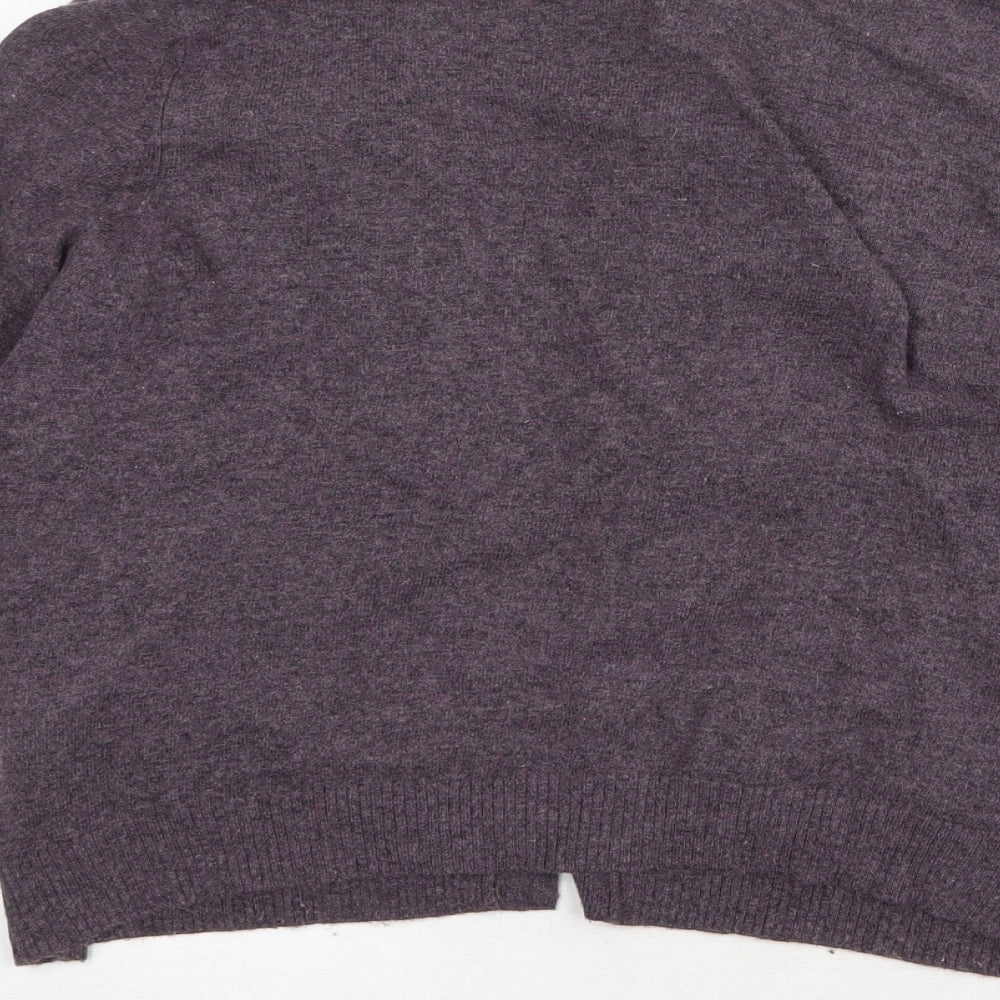 Marks and Spencer Womens Purple V-Neck Nylon Cardigan Jumper Size 14