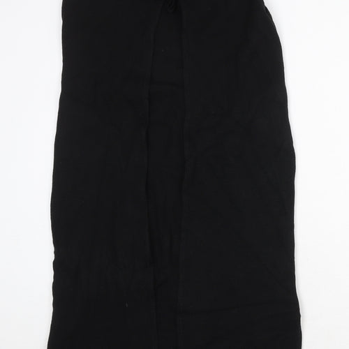 St Michael Girls Black V-Neck Wool Cardigan Jumper Size 11-12 Years Tie