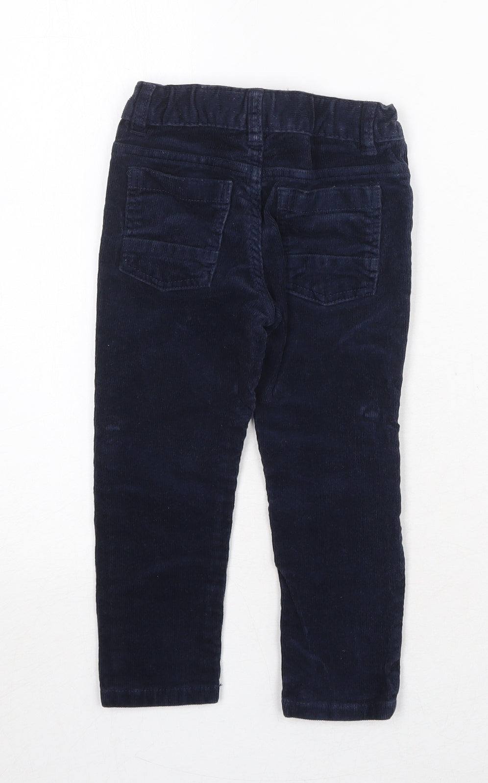 Marks and Spencer Boys Blue Cotton Chino Trousers Size 2-3 Years Regular Zip